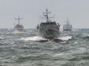 OTAN reforça o Báltico com grupo de contraminagem navios de contraminagem de marinhas da OTAN no Báltico - foto Min Def Lituânia