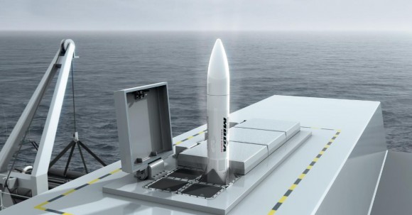 Sea Ceptor - lançamento de célula com quatro mísseis - imagem MBDA