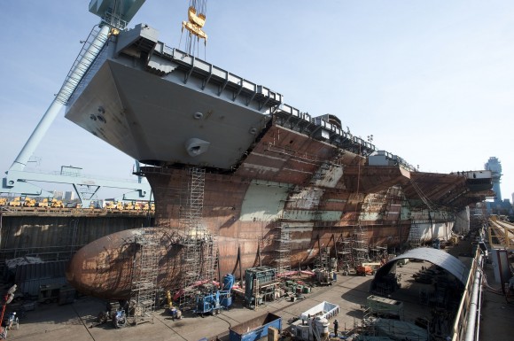 USS Gerald R. Ford CVN 78 Upper Bow Lift