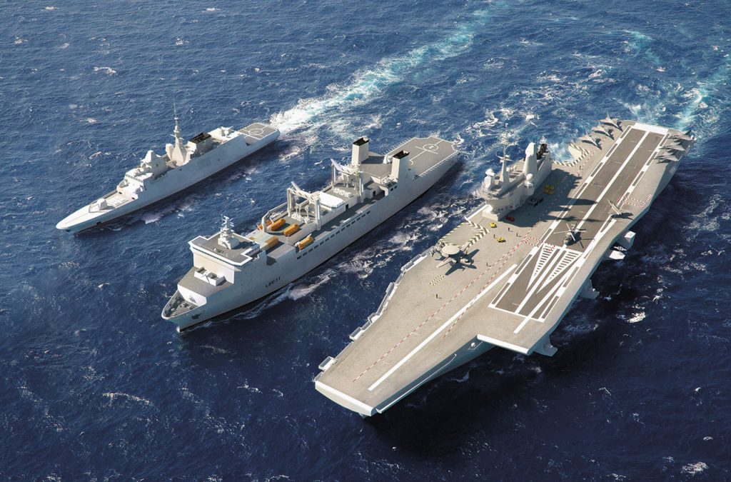 Concepção feita pela DCNS (atual Naval Group) para o futuro navio-aeródromo brasileiro