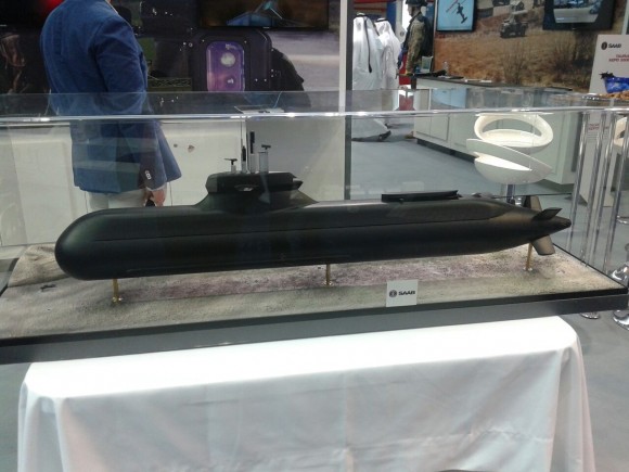 Maquete de submarino da Saab