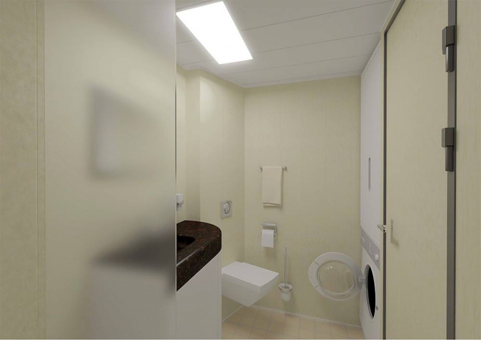 Projeto 22100 - banheiro disponível em cada camarote