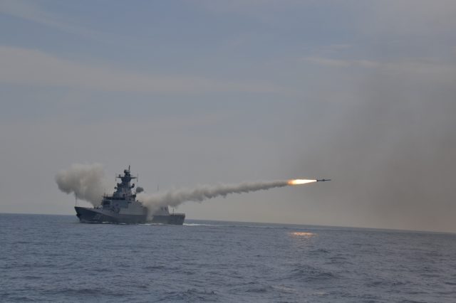 Adhafer launching C-802 anti-ship missile