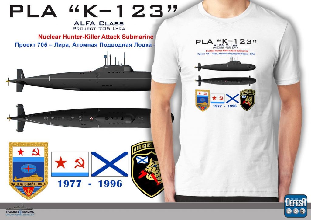 Camiseta do submarino classe Alfa  – www.defesastore.com.br