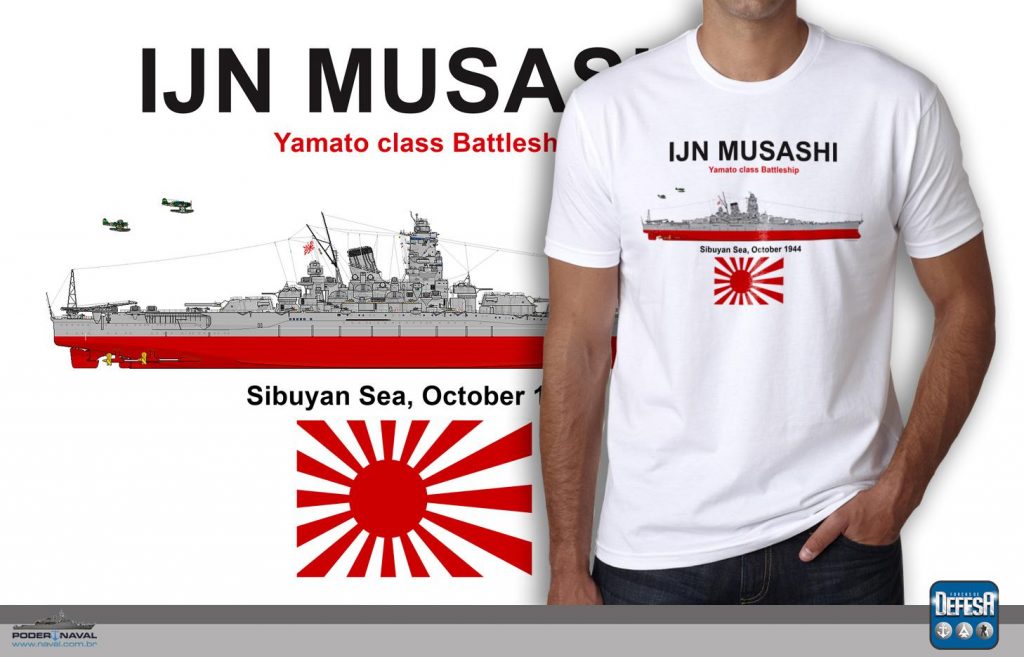 Camiseta do Battleship Musashi  – www.defesastore.com.br