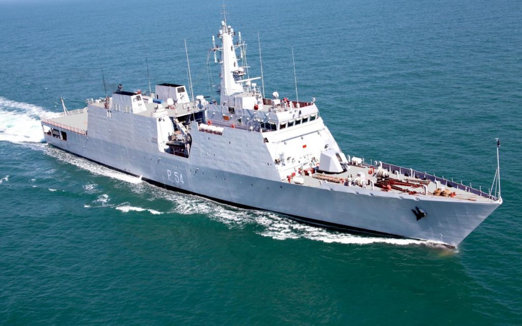 OPV INS Saryu da Marinha Indiana construído pelo Goa Shipyard Limited