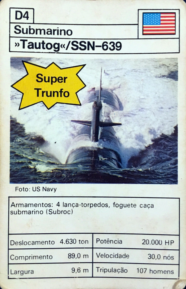 Quem se lembra do Super Trunfo de Navios de Guerra dos anos 80