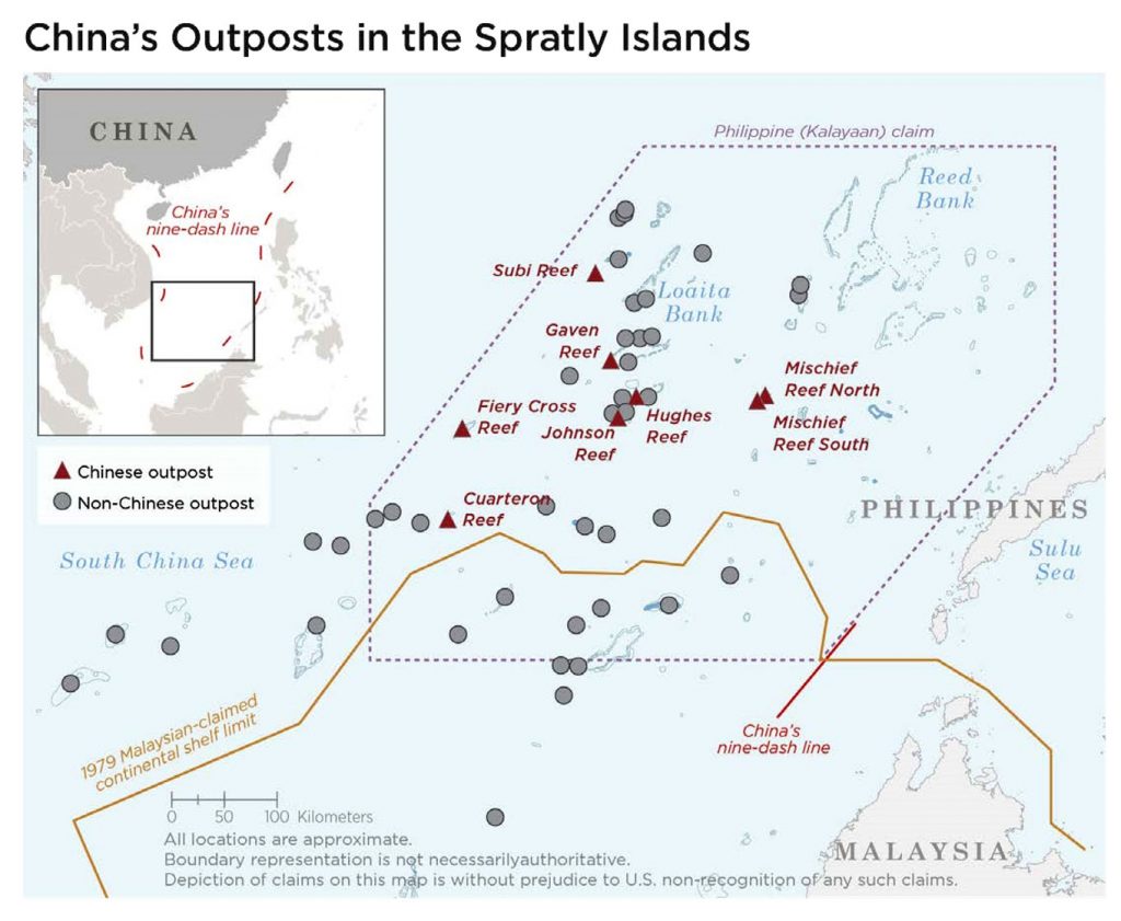 Bases da China nas Ilhas Spratly