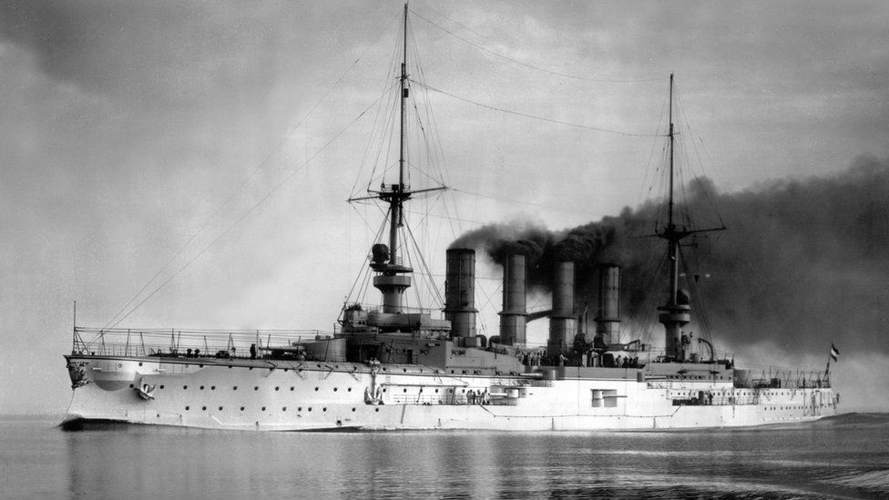 O SMS Scharnhorst foi o navio capitânia da esquadra da Ásia Oriental, a única formação naval permanente da Alemanha