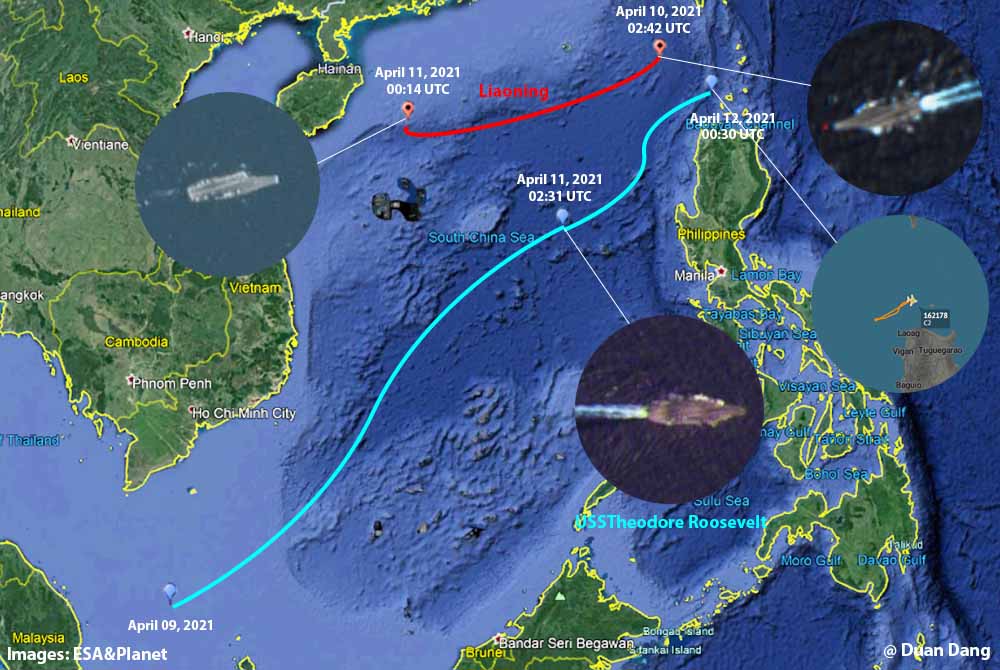 EUA e China operam porta-aviões no Mar da China Meridional enquanto as  tensões aumentam - Poder Naval