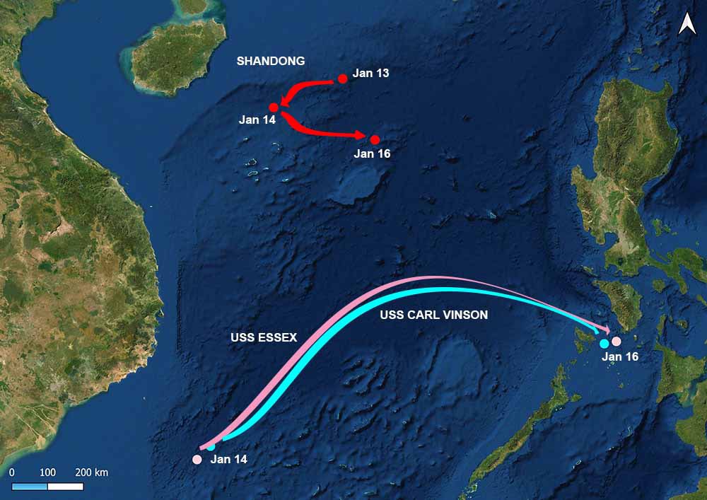 EUA e China operam porta-aviões no Mar da China Meridional enquanto as  tensões aumentam - Poder Naval