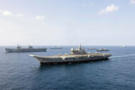 Forças navais do Reino Unido, Índia e Japão operam juntas no Índico durante a Operação Highmast