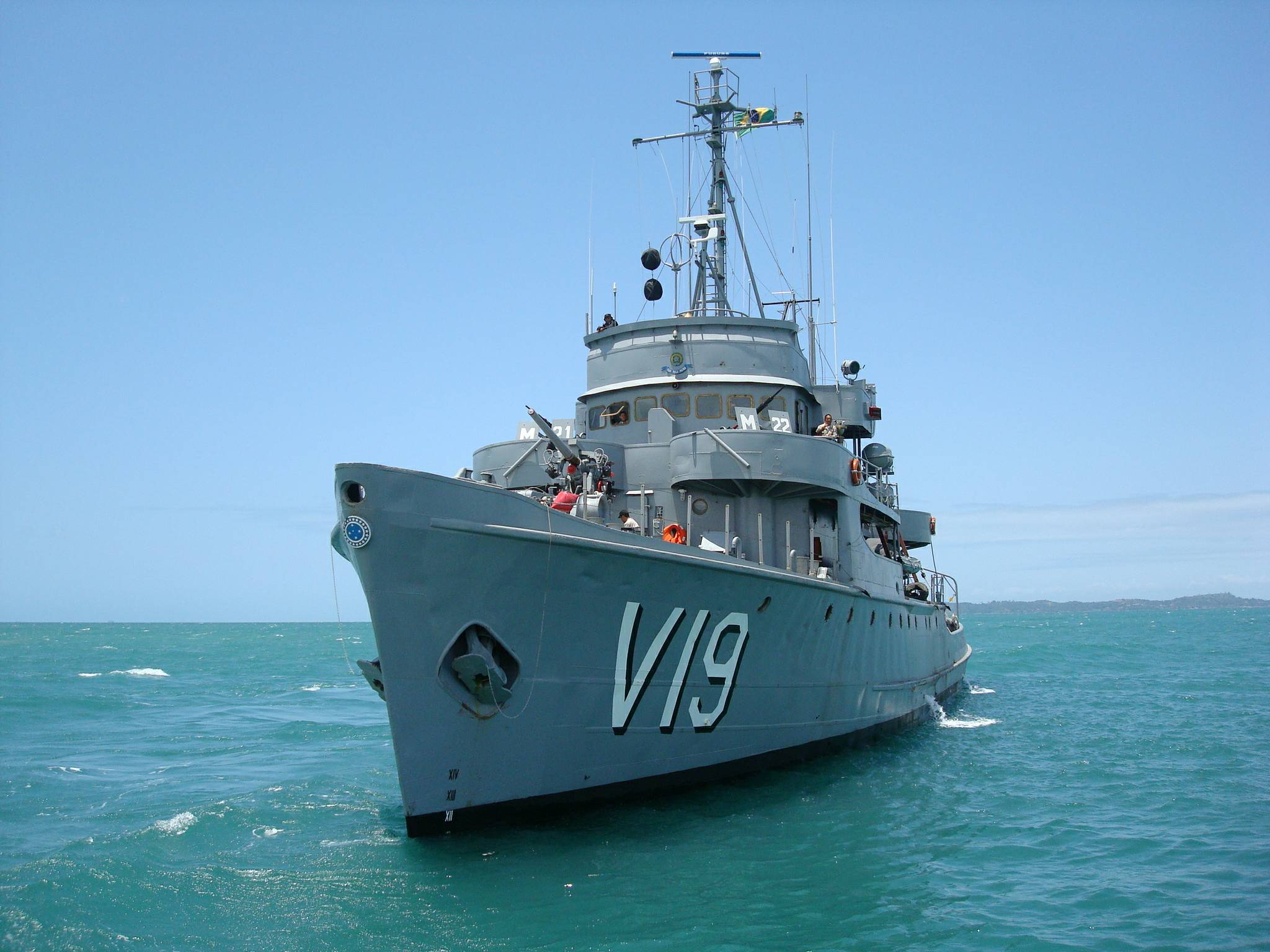 A Caboclo, “rejuvenescida” na fase final de sua modernização em 14 de outubro de 2008. (foto Corveta, via Base Naval de Aratu).