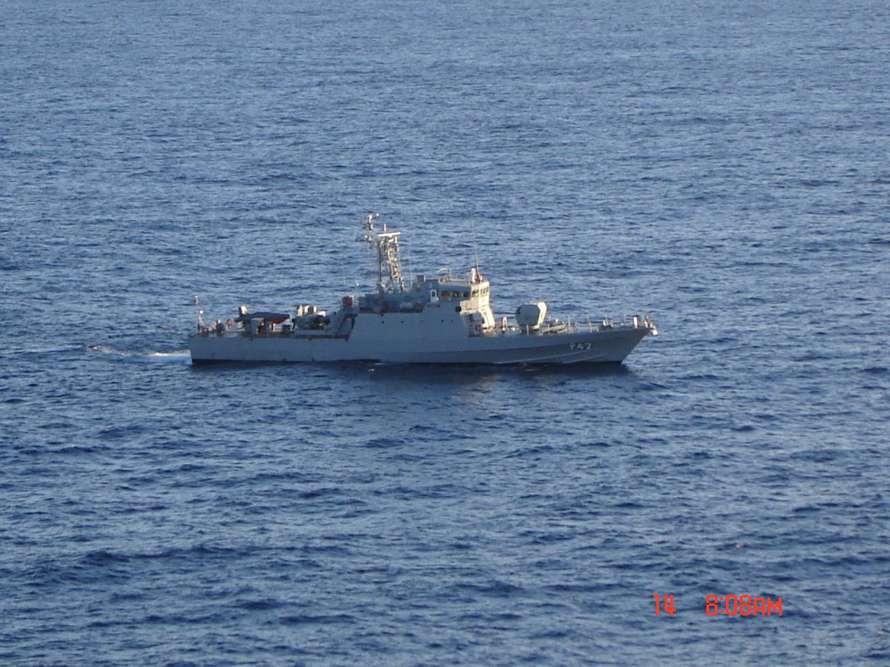  Gurupi, realizando patrulha junto as plataformas da Bacia de Campos em julho de 2008. (foto: NGB) 