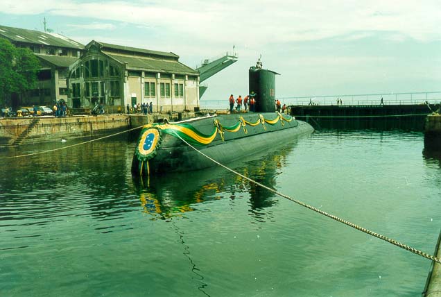 O lançamento do Submarino Timbira. (foto: SRPM)